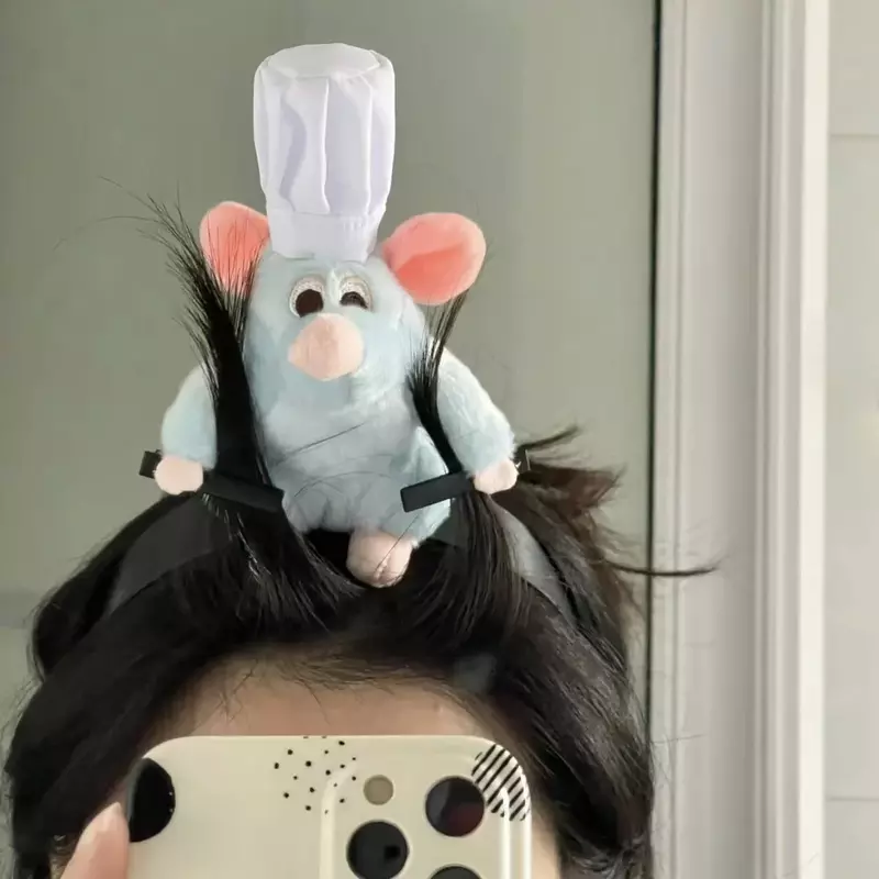 Fascia per capelli Cartoon Mouse Hairband New Cartoon peluche bambola fascia francese a tesa larga forcina foto copricapo regalo ragazza creativa