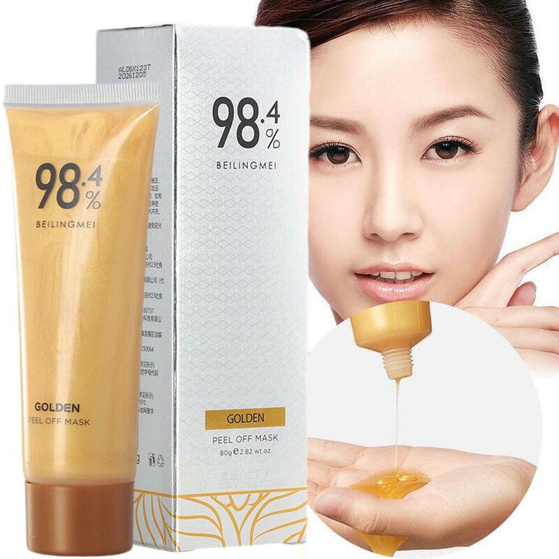 80g Gold Peel Mask Lightens Blackheads Cleanses Pores Tightens Facial Mask Mask Deeply Nose Pores Girl Tightens Cleans Wholesale