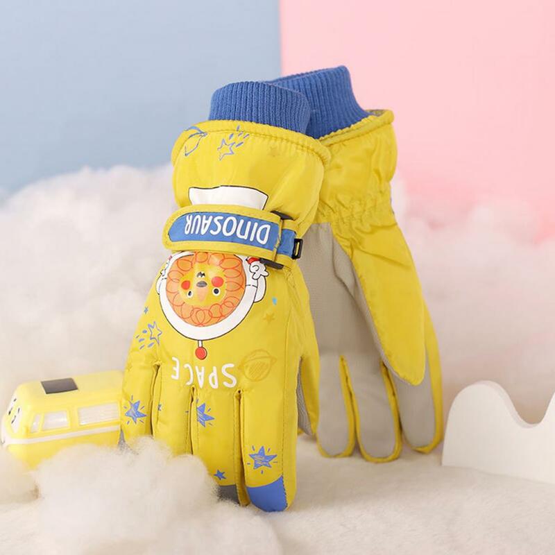 Sarung tangan Ski, dengan lapisan tebal anti aus sarung tangan Ski hangat tahan air musim dingin sarung tangan salju anak-anak dengan lembut untuk balita