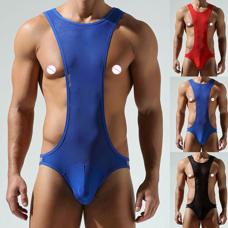 Bodysuit confortável de nylon sem mangas para homens, macacão casual masculino, bodysuit sem mangas, novo, moda outono