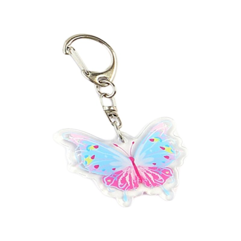 소녀 소년을위한 귀여운 나비 펜던트 키 체인 지갑 가방 펜던트 자동차 열쇠 고리