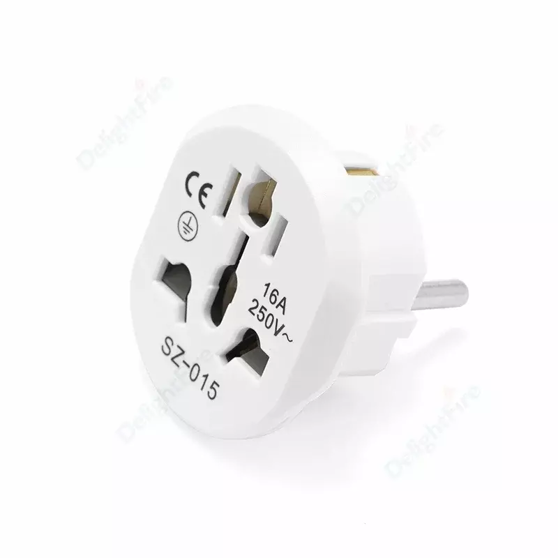 Universal UE Plug Adapter, Travel Converter, 2 Round Socket, Alta Qualidade, AC Tomada de Parede, AU, EUA, REINO UNIDO, CN, 16A, 250V