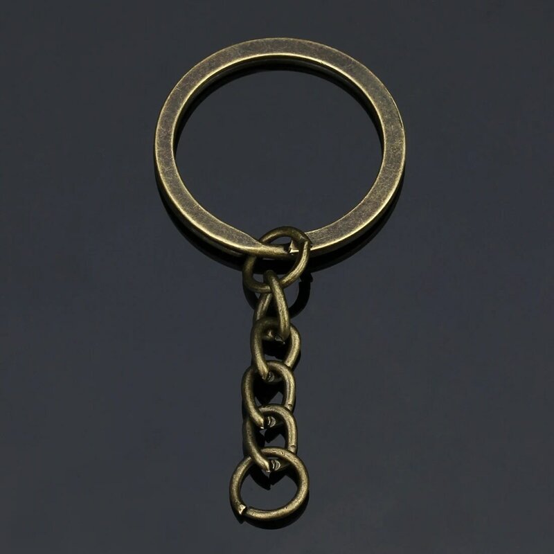 พวงกุญแจห่วงสอบทบสีทอง1/10ชิ้นพวงกุญแจห่วงตะขอก้ามปูทำจากโซ่พวงกุญแจแหวนสแตนเลส