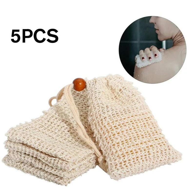 5Pcs Soap Foaming Net Mesh Bags Bath Washing Tools Body Cleaning Bubble Helper Mesh Deep Cleaning Delicate Foam Cotton Net