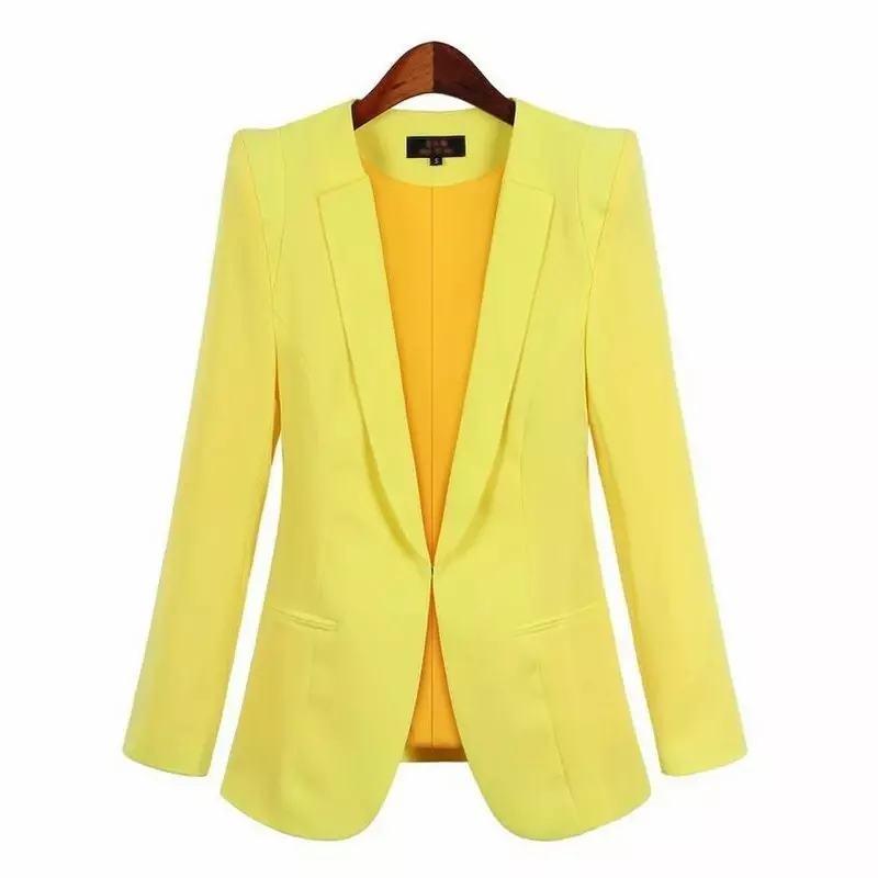 Women Hidden Breasted Blazers 2022 Plus Size Business Suits Spring Autumn New Solid Colors Long Sleeve Blazer Office Work Wear
