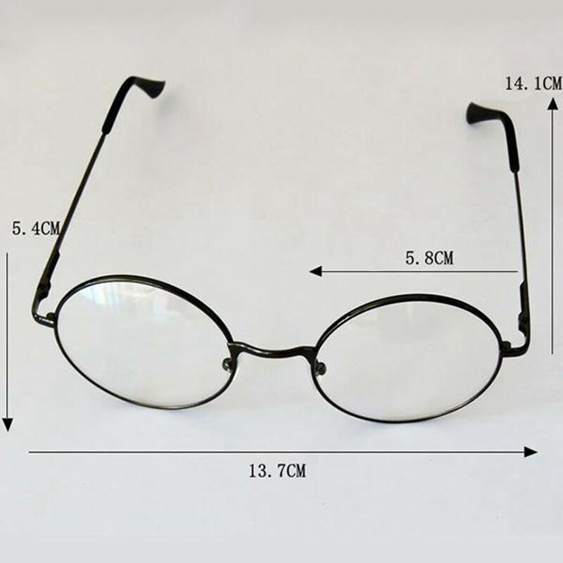 女性のためのレトロなメタルフレームの黒のメガネ,オタクのための透明なレンズ,特大の丸い円