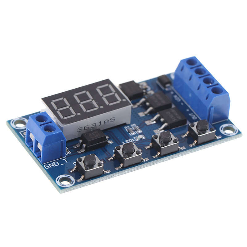 Módulo de interruptor de relé de retardo de tiempo Digital LED Dual MOS, placa de circuito, CC 6-30V