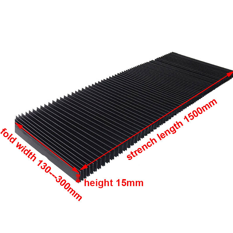 Dust Proof Cloth Organ Dust Cover Corrugated Bellows Rail Telescopic Shield For CNC Router Machine Streched Fold Width 15mm