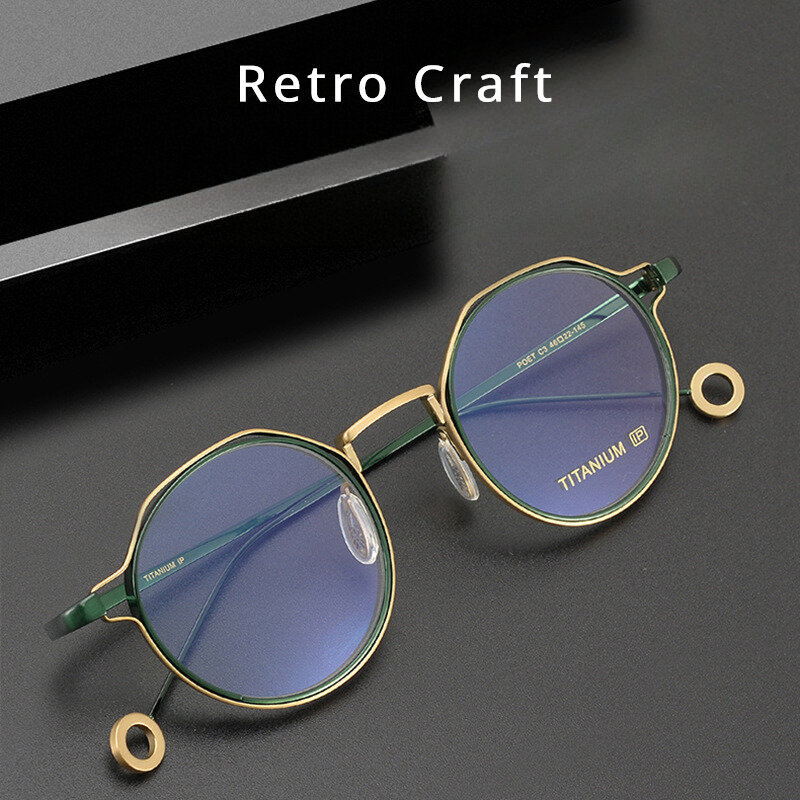 Luxury Japan Retro Oval Glasses Ultra-light Pure Titanium Women Eyeglass Frames Men Reading Myopia Optics Eyewear Brand Designer