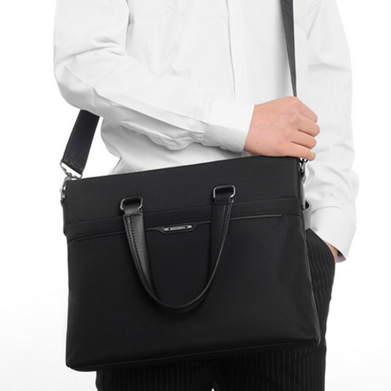 Деловой портфель для мужчин, модная сумка на молнии для ноутбука, офисный вместительный мессенджер на плечо