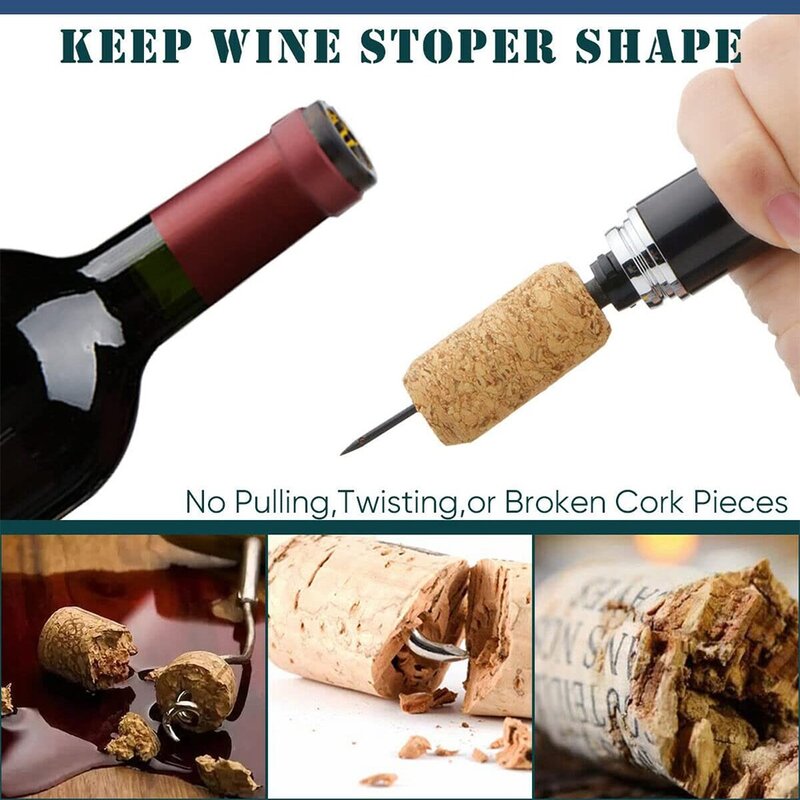 Air Pump Wine Opener With Foil Cutter Pen Safety Portable Pin Cork Remover Pneumatic Bottle Opener Cork Kitchen Bar Accessories