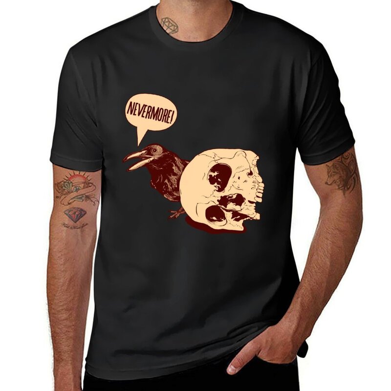 Nevermore EDPOE 티셔츠 상의, 재미있는 셔츠, 그래픽 티셔츠, 남성 흰색 티셔츠