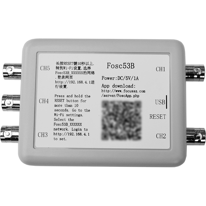 Fosc53B Wireless Wi-Fi 5-Channel USB Oscilloscope Virtual Data Storage Acquisition Recorder Automotive Maintenance Tool