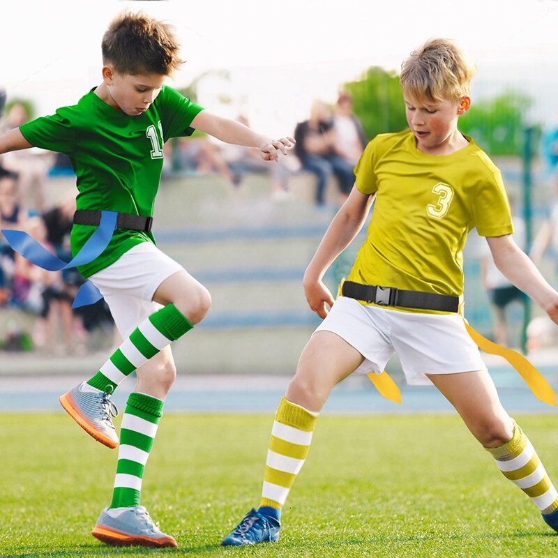 Set di cinture da calcio con bandiera Kit da calcio con bandiera regolabile da 14 giocatori per la competizione di allenamento sportivo
