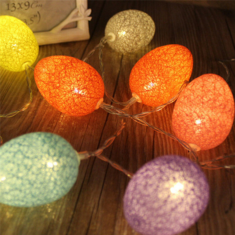 ضوء سلسلة بيض قطن LED ، كرة مستديرة ، بطارية ، بطارية ، بيض عيد الفصح ، ديكور الحفلات ، عيد الميلاد ، جديد ، 5 أمتار