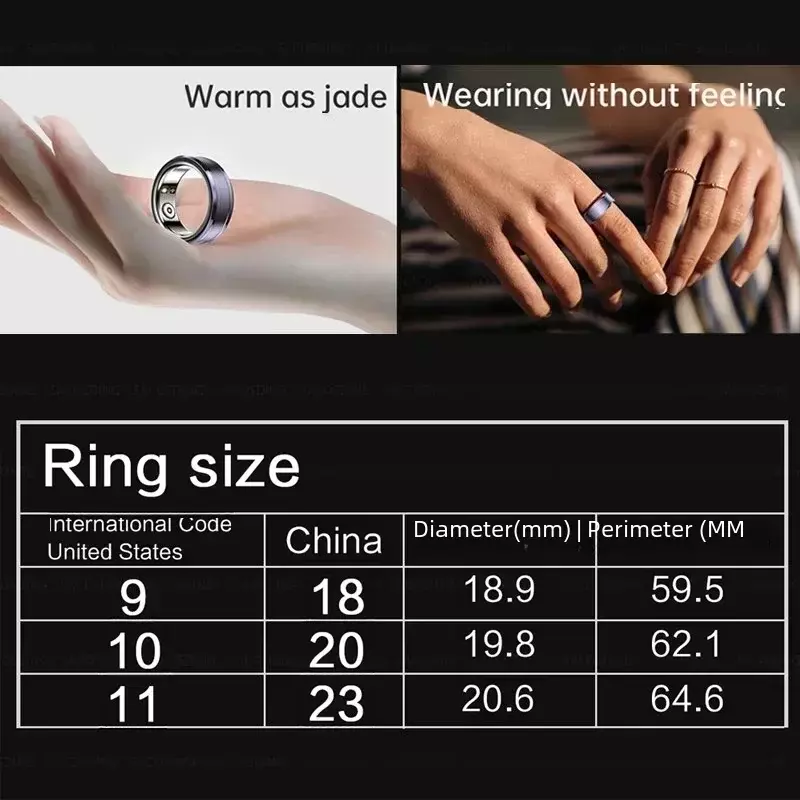 Smart Ring Activity Fitness Tracker Heart Rate Sleep Monitor Blood Oxygen Blood Pressure Finger Ring for IOS Android Women Gifts