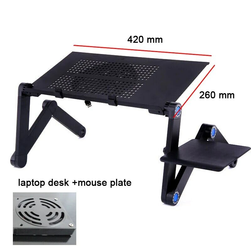 Computador portátil portátil portátil mesa de escritório portátil mesa de escritório com mouse almofada de alumínio
