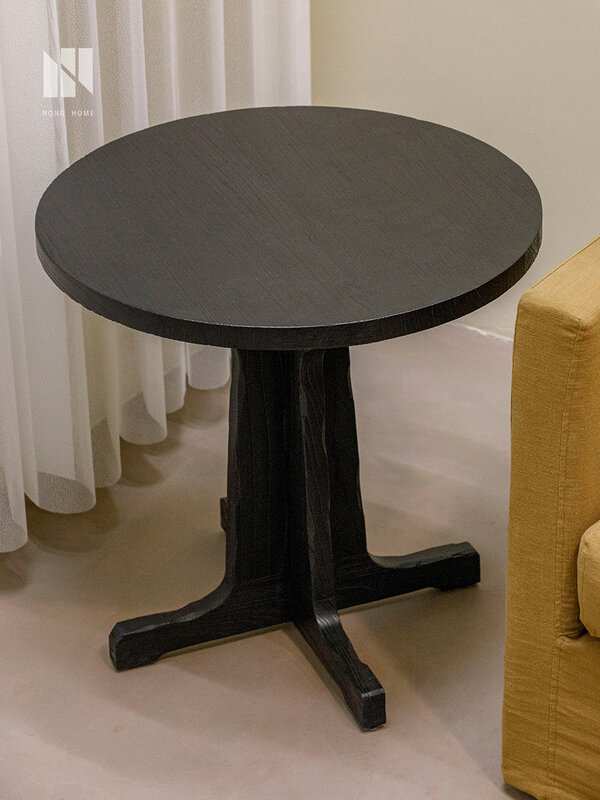 โต๊ะไม้ทรงกลมสำหรับสันทนาการในเชิงพาณิชย์โต๊ะโรงอาหารและเก้าอี้โต๊ะกาแฟร้านอาหารแบบสไตล์วินเทจ