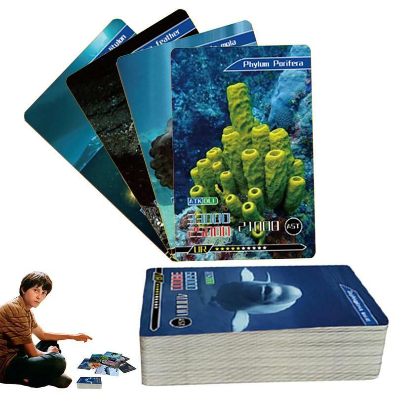 Tarjetas Flash de animales para niños, 55 tipos de juegos de cartas de animales del océano, 55 piezas, juguetes educativos para preescolar Montessori de 5 a 7 años