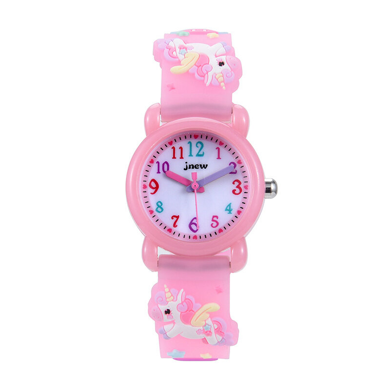 UTHAI 어린이용 귀여운 3D 만화 시계, 유니콘 방수 석영 시계, 어린이 소년 시계, 무독성 재료 선물, C13