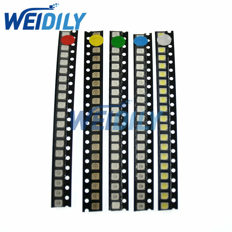 Super Bright SMD LED Diode Set, 3528, 1210, vermelho, verde, azul, amarelo, branco, 3.5x2.8x1.9mm, R, G, B, W, 100Pcs, 20 PCes Y