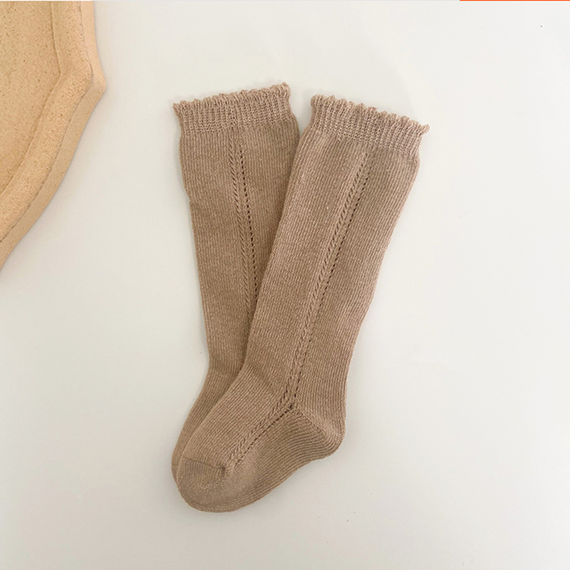 男の子と女の子のためのニーハイソックス,柔らかい綿,幼児のための長い透かし彫りの靴下,0〜5歳の子供のためのユニセックス,新しいコレクション