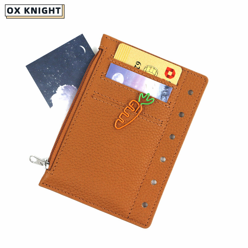 OX KNIGHT-organizador de anillos de tamaño A7, bolsa de almacenamiento de monedas, divisor de grano de vaca, guijarros, accesorio para cuaderno, organizador de Agenda, envío gratis