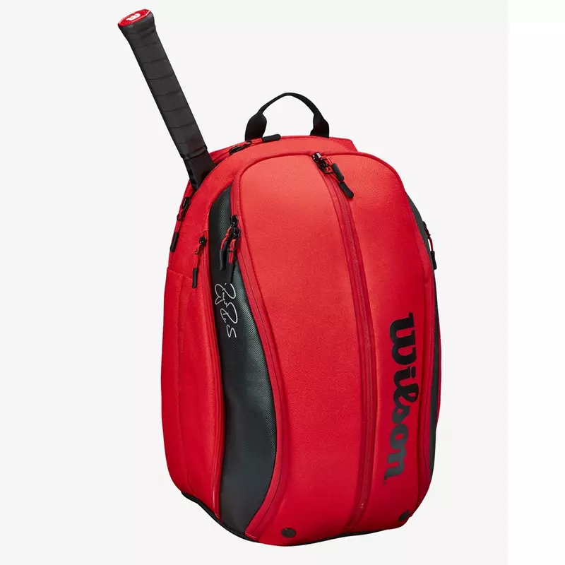 Mochila de tênis Wilson-Roger Nader DNA, PU Design, bolsa esportiva, máximo para 3 raquetes, bolsos com bolsos