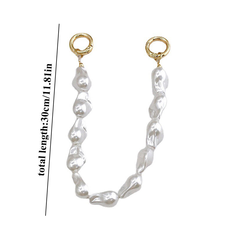Korea unregelmäßige Perle Perlen Handy Kette für Frauen Mädchen Handtasche Gürtel Riemen abs diy Ersatz Griff Tasche Zubehör