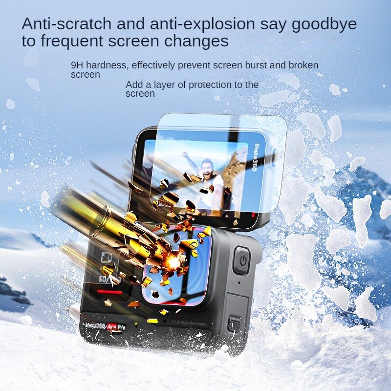 Vidro Temperado Screen Protector Cover Case para Insta360 Ace Pro, Proteção de Lente, Película Protetora, Nova Câmera