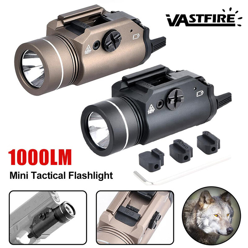 Lanterna estroboscópica LED para arma, TL-R1, TR1, lâmpada de pistola, luz branca, luz metálica, 800 lumens, luz a vapor