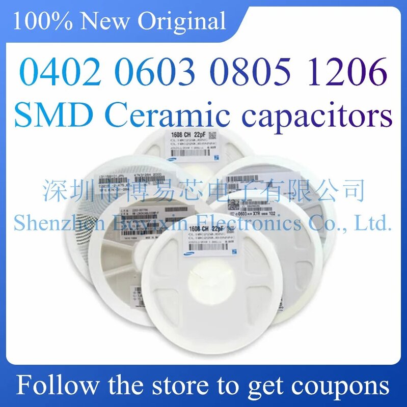 4000Pcs SMD ceramic capacitor 0402 0603 0805 1206 1pF 3.5pF 6.8pF 82pF 100pF 1nF 10nF 1uF 10uF 100nF 220pF 22nF 220nF 47nF 47uF