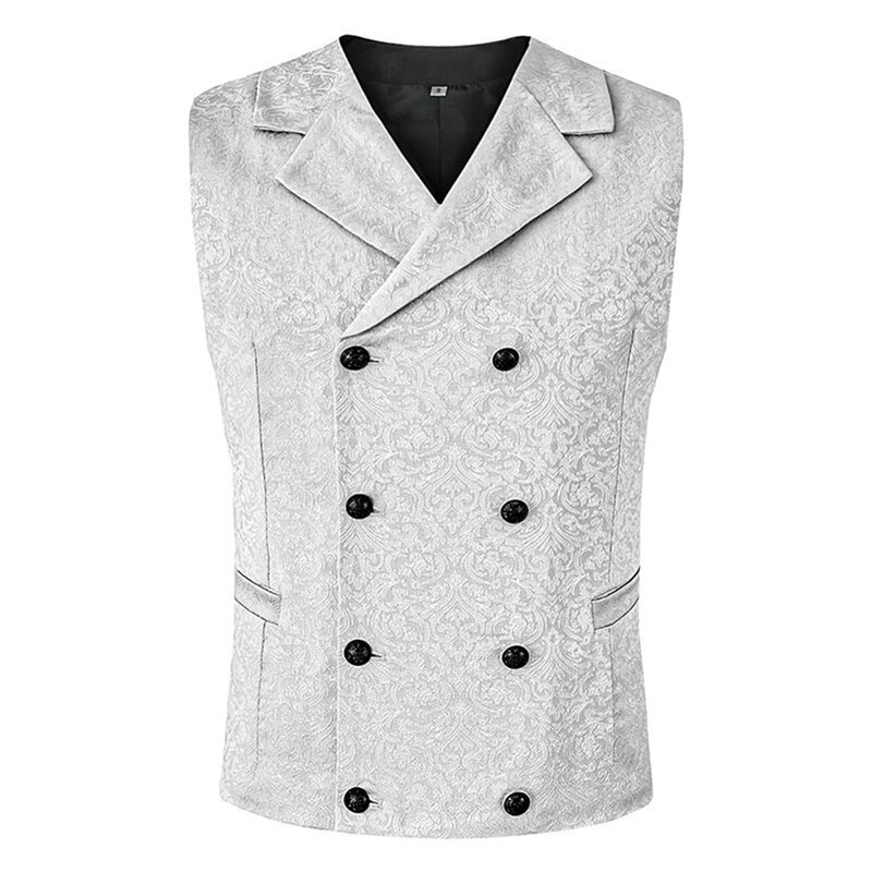 Comfortable Men Waistcoat Double Breasted Fashion Formal Sleeveless Slim Fit Smart Casual Vest Business Button
