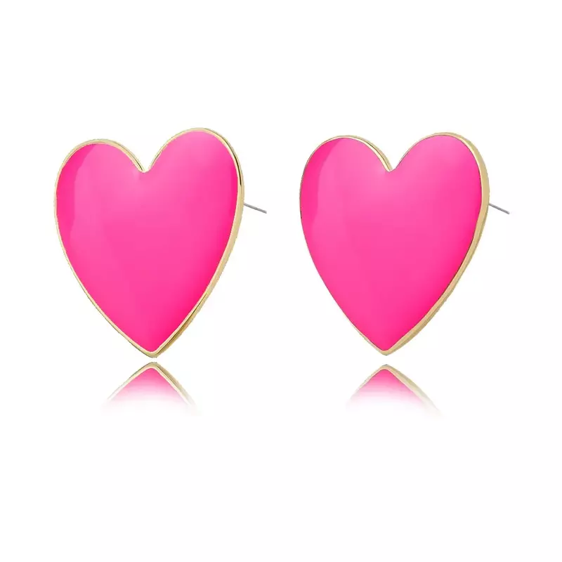 03/Red Hearts-Boucles d'oreilles Doop pour filles, boucles d'oreilles bohèmes drôles d'amour, nouveaux accessoires de mode pour femmes