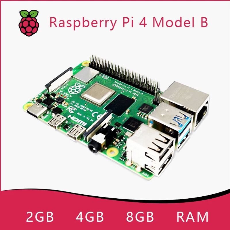 Kit de carte de développement Raspberry Pi 4B d'origine, kit WiFi, 4e génération, type B, fabriqué au Royaume-Uni, 1 Go, 2 Go, 4 Go, 8 Go