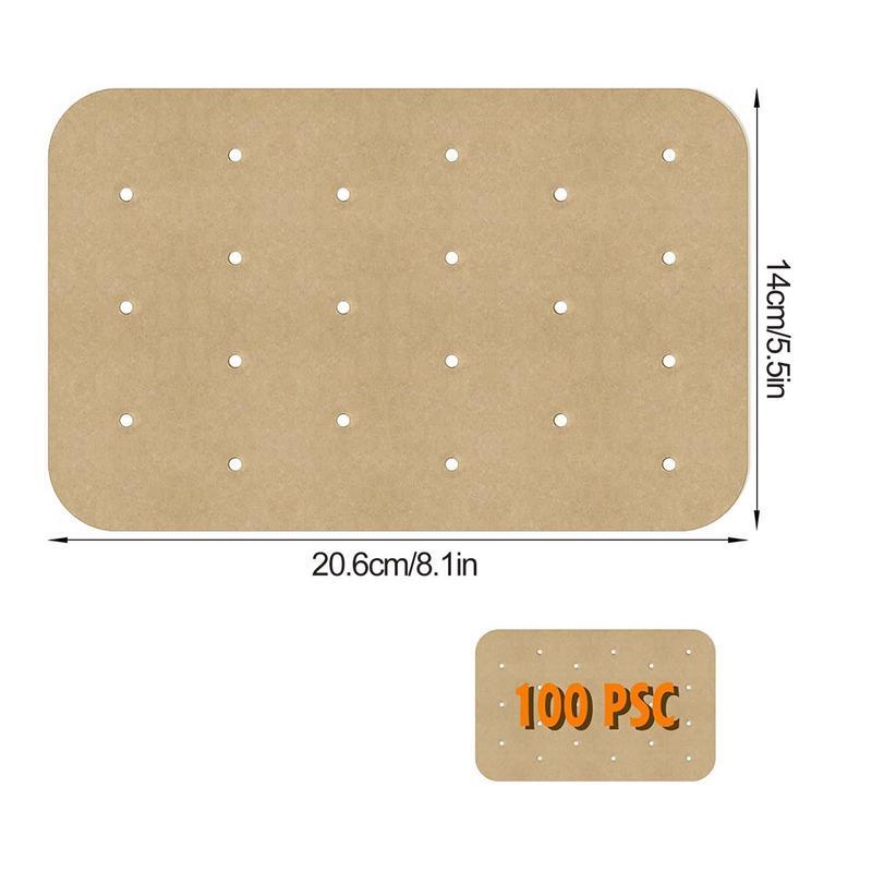 Parchment Paper For Air Fryer 100Pcs Baking Grilling Mat Non-Stick Cooking Paper For Oven Non-Stick Parchment Paper Rectangle