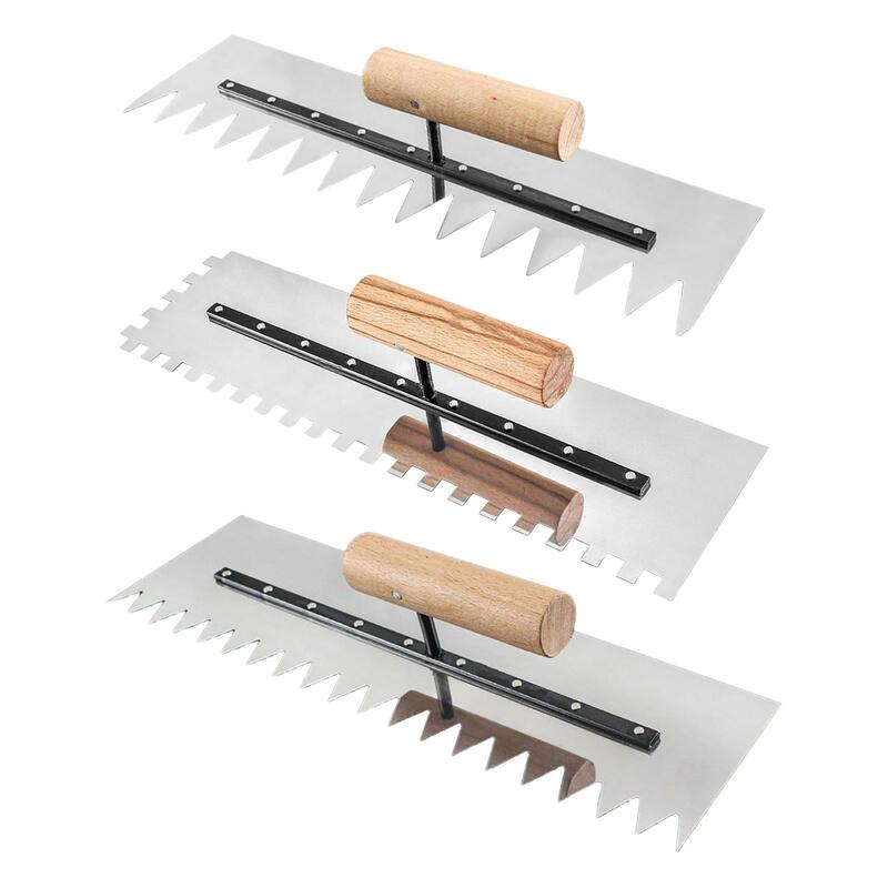 Alat konstruksi plesteran sekop dengan gigi mengisi alat pelepas kertas dinding pengisi cat pengikis untuk dekorasi dan ubin