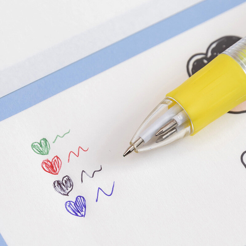 20 teile/los niedlichen Cartoon Mini 4 Farben Kugelschreiber Student Kinder Briefpapier Schul büro liefert mehrfarbige Presse Stift Geschenke