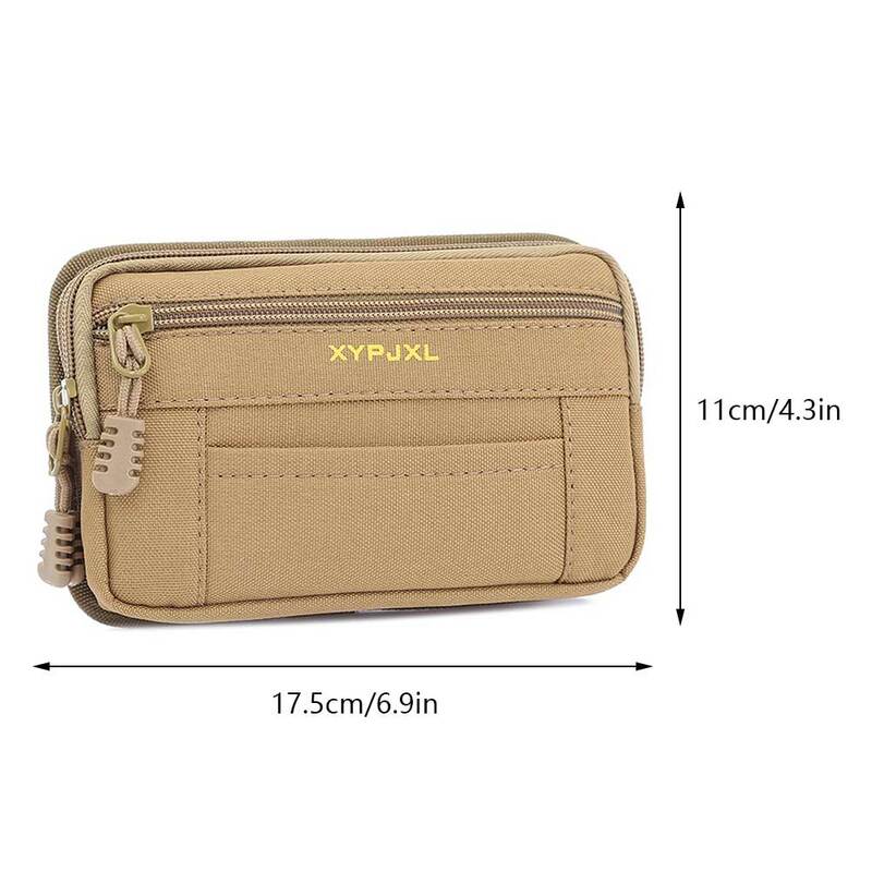 Mens Belt Bag Holster Wallet Portable for Case Purse Outdoor Hiking Tactical Bag Molle Pouch Canvas Zipper Business Waist Bag