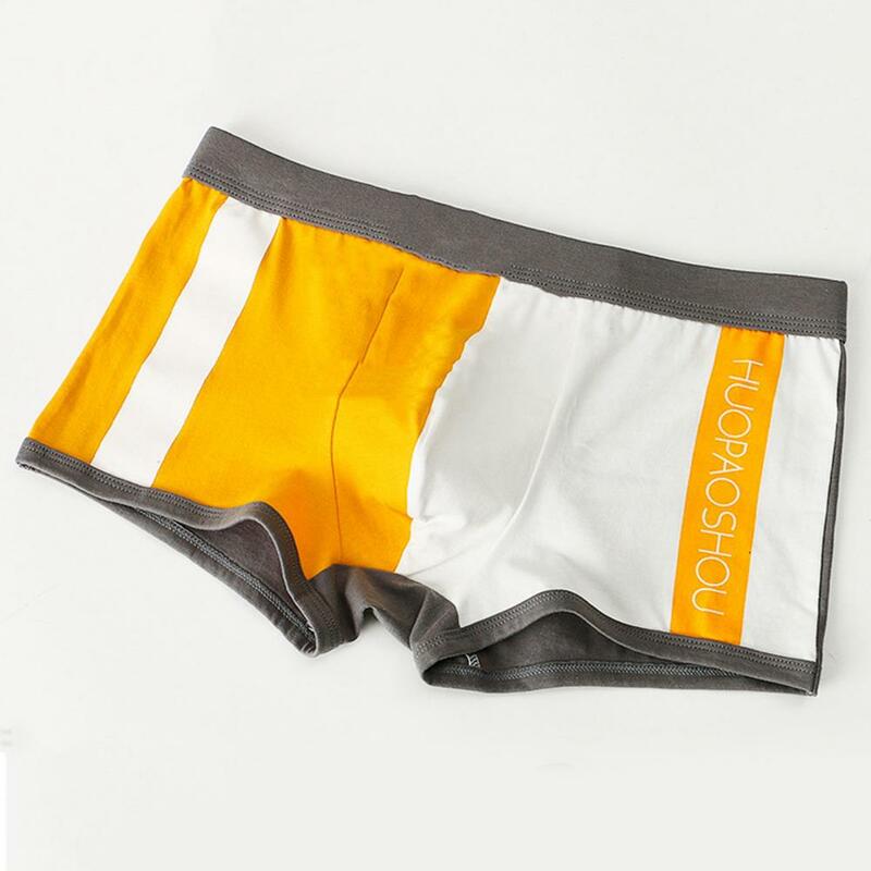 Men Panties U Convex Color Block Stretch Elastic Waist Mid Rise Sexy Underwear Shorts Underpants Men Clothing