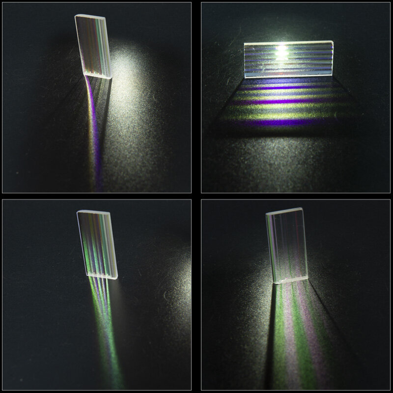 10Pcs รูปสี่เหลี่ยมผืนผ้า Prism Dichroic Prisma Stained Glass Optical ทดลองเครื่องมือตกแต่งบ้าน Art สร้อยคอ DIY ออกแบบ Lentes