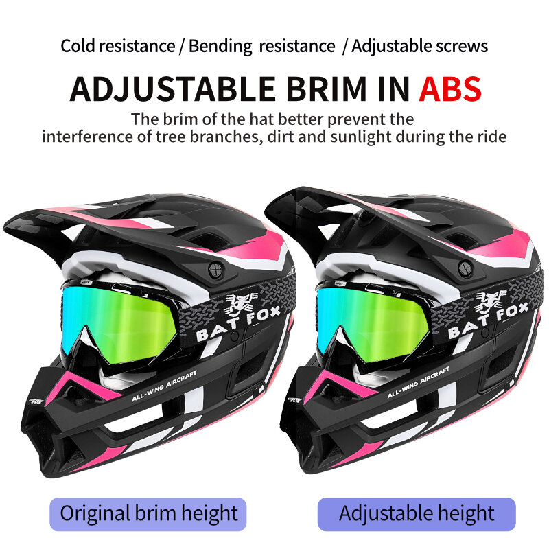 BATFOX New Full face Helmet cycling MTB bicycle helmets pink women men's cycling helmet Mountain bike Full Face Downhill helmet