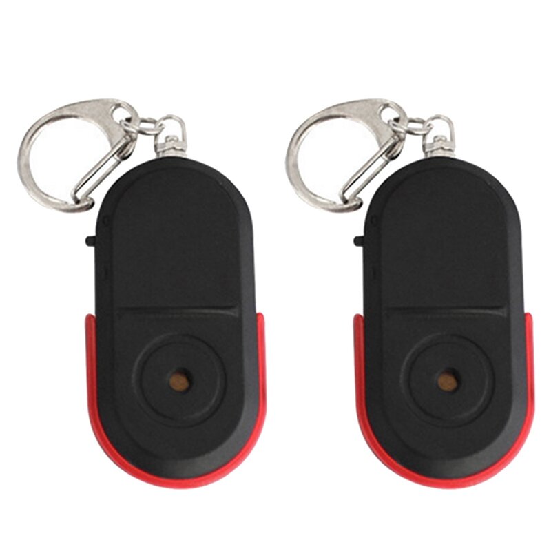 2x Anti-Verloren Whistle Key Finder Draadloos Alarm Smart Tag Key Locator Sleutelhanger Tracker Fluit Geluid Led Licht Tracker