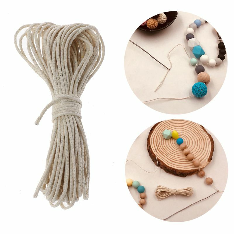 16 футов. 1 мм вощеный хлопковый шнур, нить для вышивки бисером для изготовления браслета и ожерелья, веревка для декора вазы