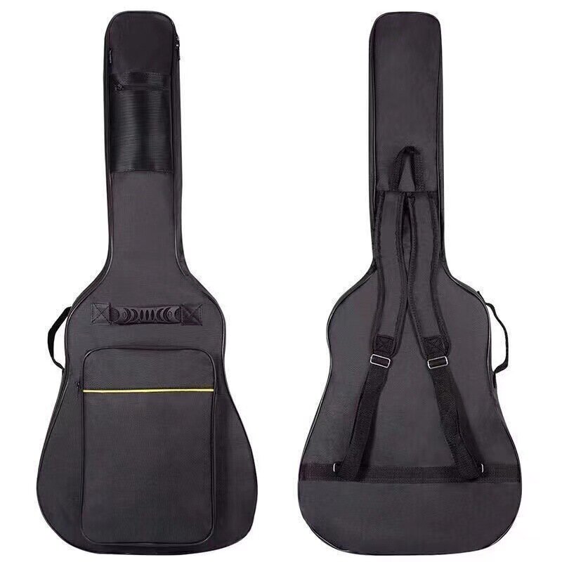 Mochila para guitarra acústica de 41 ", 1 piezas, negra, resistente al agua, doble correa, funda con esponja acolchada de 5mm de espesor