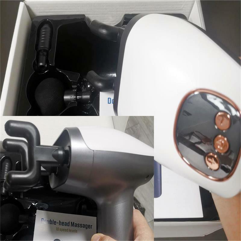 Massage Gun Deep Tissue with dual heads,Percussion Back Massager Gun for Athletes Muscle Massage Gun for Pain Relief with 8 head