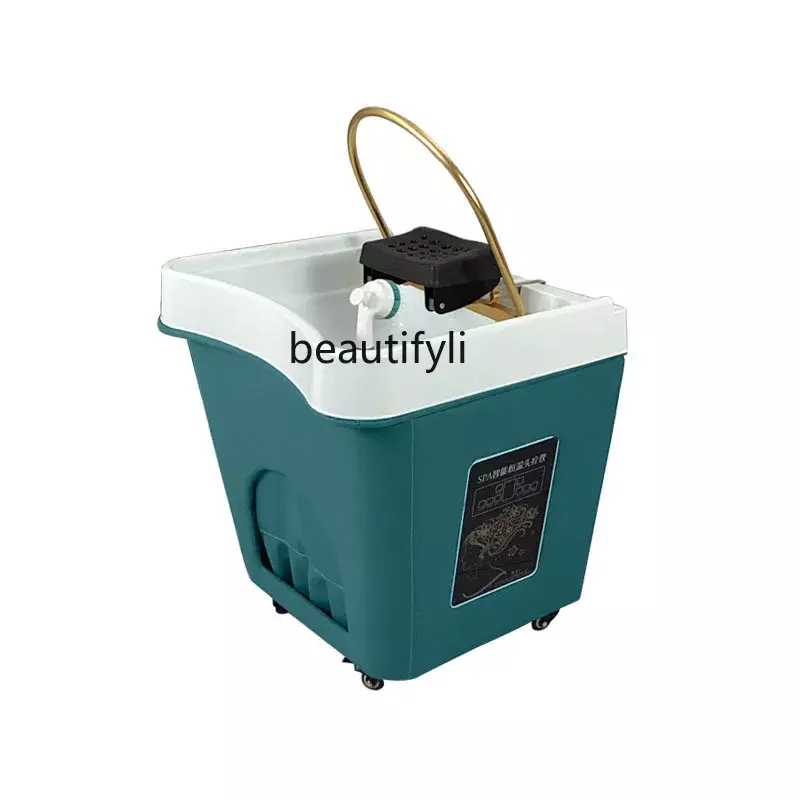 Máquina de terapia de cabezal de lavabo de champú móvil, soporte de sofá de masaje, cama Facial, fumigación, circulación de agua, máquina de champú