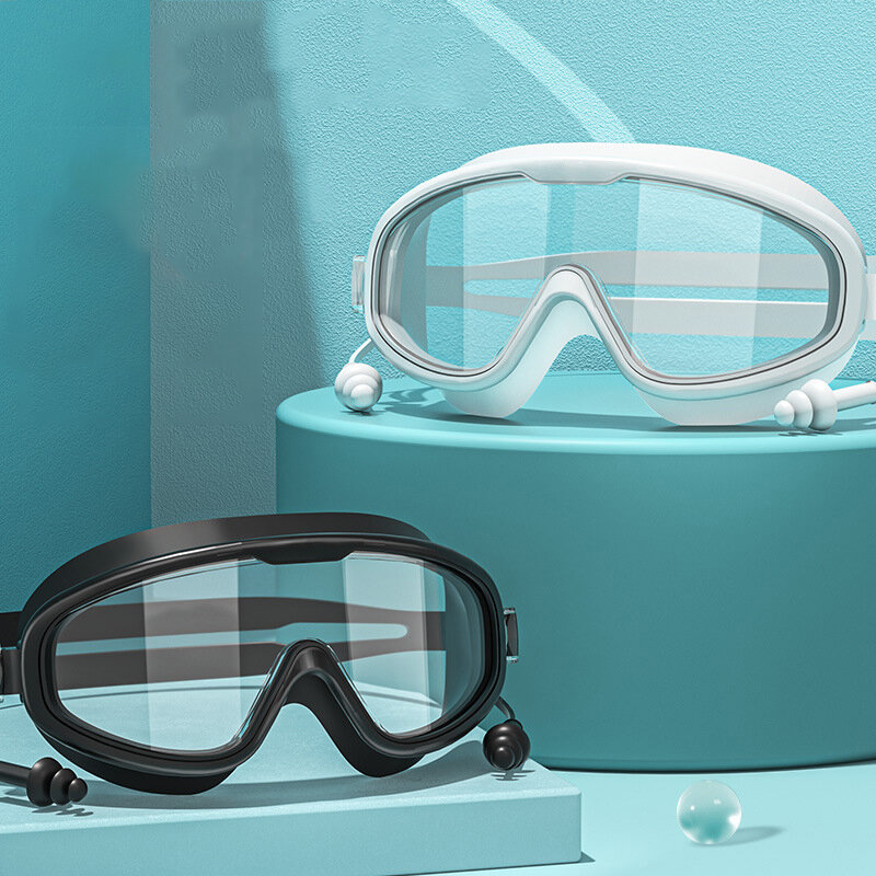 Gafas de buceo profesionales para adultos, lentes populares en línea, impermeables y antivaho, Marco grande, 1 unidad