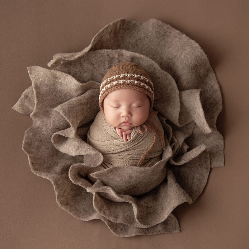Baby Fotografie Rekwisieten Deken Wrap Swaddle Pasgeboren Poseren Hulpmiddel Handgemaakte Gehaakte Hoed Outfit Prop Studio Baby Creatieve Fotografie