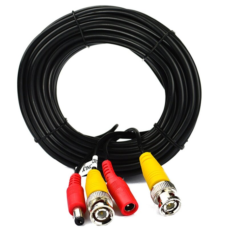 Cables de cámara AHD de 5M/10M/15M/20M/30M, Cable de extensión BNC de salida 2 en 1 para Cable de enchufe de CC para sistema DVR CCTV analógico AHD